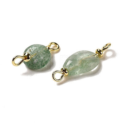 Natural Green Strawberry Quartz Connector Charms FIND-C046-11B-G-1