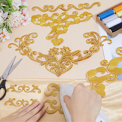 12Pcs 6 Styles Polyester Clothing Patches PATC-GF0001-89A-1