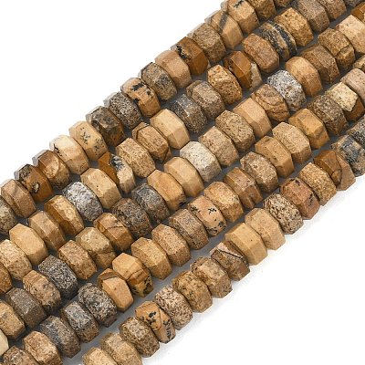 Natural Picture Jasper Beads Strands G-L654-I07-01-1