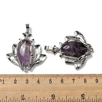 Natural Amethyst Pendants G-M434-04P-19-1