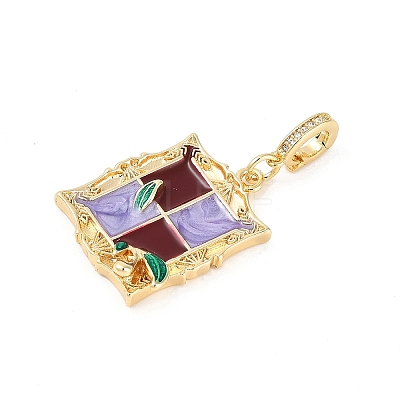 Brass Enamel Pendants KK-U043-12G-02-1