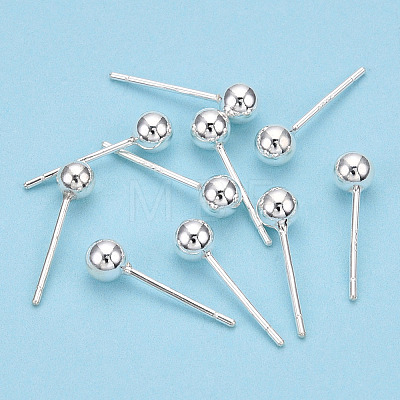 925 Sterling Silver Round Ball Stud Earrings STER-T005-01E-1