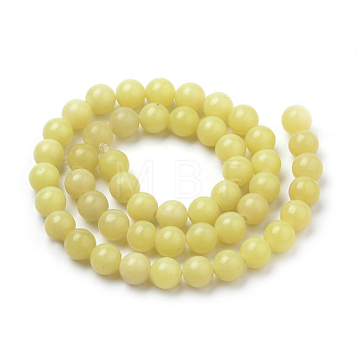 Natural Lemon Jade Beads Strands G-S259-46-8mm-1