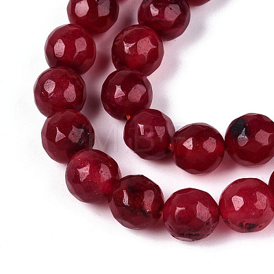 Dyed Natural White Jade Beads Strands X-G-T139-8mm-60-04-1