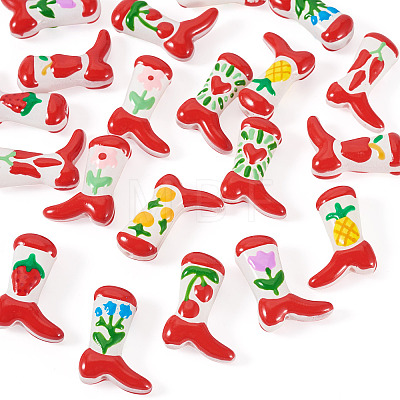 20Pcs 10 Colors Boot Baking Paint Glass Enamel Beads LAMP-TA0002-79-1