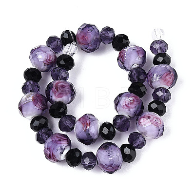 Handmade Silver Foil Glass Beads Strands FOIL-N029-08-1