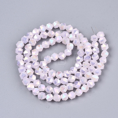 Electroplate Glass Beads Strands X-EGLA-T019-07B-1