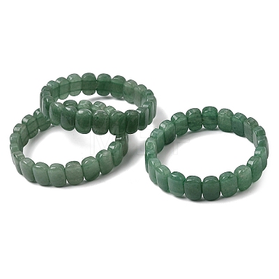 Natural Green Aventurine Beaded Stretch Bracelets for Women Men BJEW-D461-02D-1