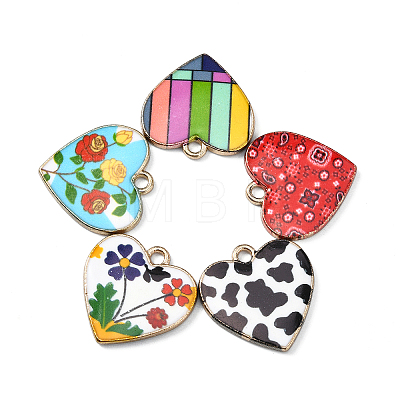 25Pcs 5 Styles Alloy Enamel Pendants ENAM-CJ0002-72-1