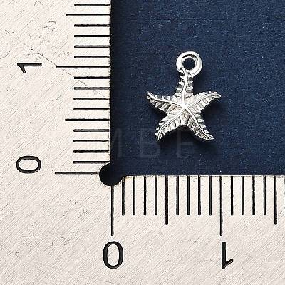 925 Sterling Silver Starfish Charms STER-U009-09P-02-1