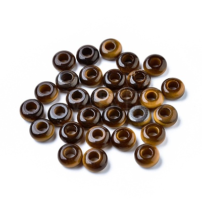 Natural Tiger Eye European Beads G-G740-12x6mm-10-1