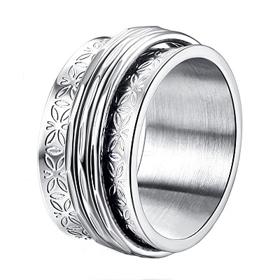Retro Rotatable 304 Stainless Steel Finger Rings FS-WG84C22-06-1
