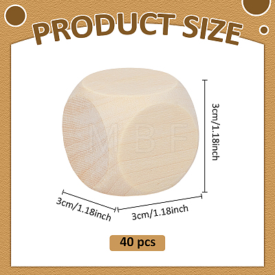 Schima Wood Blank Dice WOOD-WH0124-154A-1
