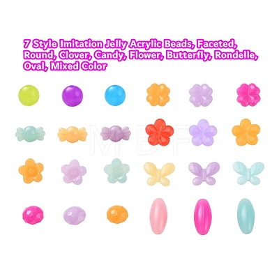 533Pcs 7 Style Imitation Jelly Acrylic Beads JACR-YW0001-01-1