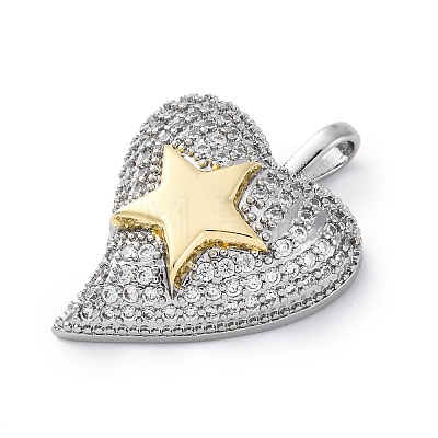 Brass Micro Pave Cubic Zirconia Pendants KK-S510-32GP-02-1