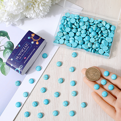 Dyed Synthetic Turquoise Cabochons TURQ-SC0001-05B-1