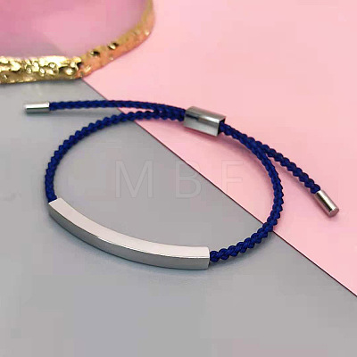 304 Stainless Steel & Braided Cotton Cord Slider Bracelets FS-WG628A0-06-1