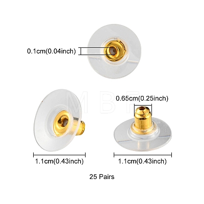 Brass Ear Nuts KK-YW0001-63G-1