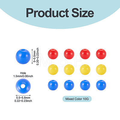 10G Opaque Acrylic Beads SACR-TADJ0001-03C-1