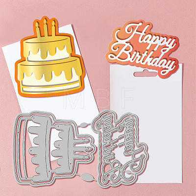 4Pcs 4 Styles Birthday Theme Carbon Steel Cutting Dies Stencils DIY-WH0309-2083-1