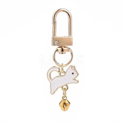Cat & Fishbone Shape Alloy Enamel Charms Keychain KEYC-JKC00431-01-1