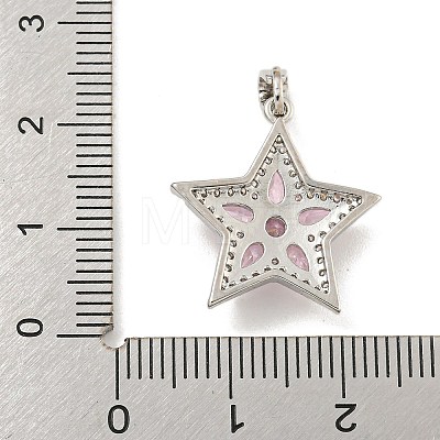 Star Rack Plating Brass Cubic Zirconia Pendants KK-M291-10P-1