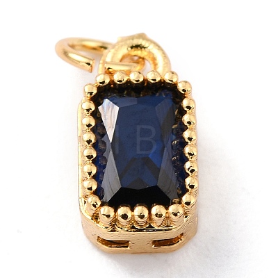 Real 18K Gold Plated Brass Inlaid Cubic Zirconia Charms X-ZIRC-L100-075G-05-1