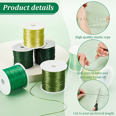   7 Rolls 7 Colors Flat Elastic Crystal String EW-PH0001-10-1