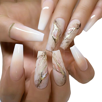ABS Plastic Full Cover Press On False Nails MRMJ-CP0001-72-1