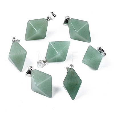 Natural Green Fluorite Pendants G-N326-107E-1
