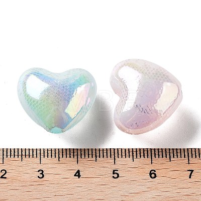 Valentine's Day UV Plating Iridescent Acrylic Beads MACR-D032-06-1