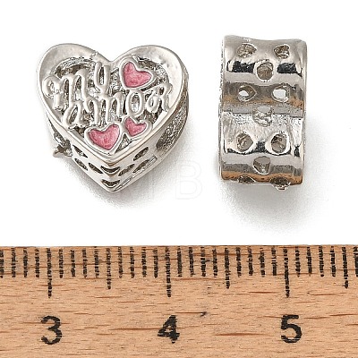 Rack Plating Alloy Enamel European Beads PALLOY-A009-25P-1