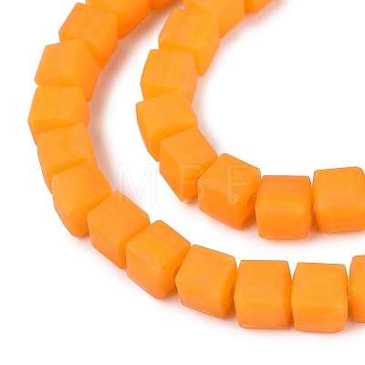 Opaque Frosted Glass Beads Strands GLAA-N072-01A-B04-1