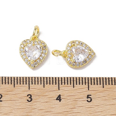 Valentine's Day Brass Micro Pave Clear Cubic Zirconia Charms KK-K360-23G-1