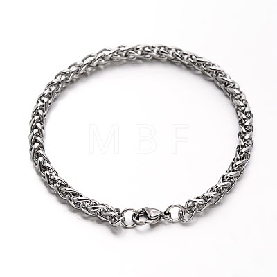 304 Stainless Steel Wheat Chain Jewelry Sets For Men SJEW-O032-04P-1