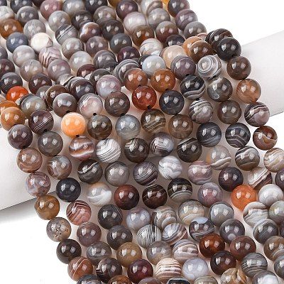 Natural Botswana Agate Beads Strands G-G453-A01-8mm-1