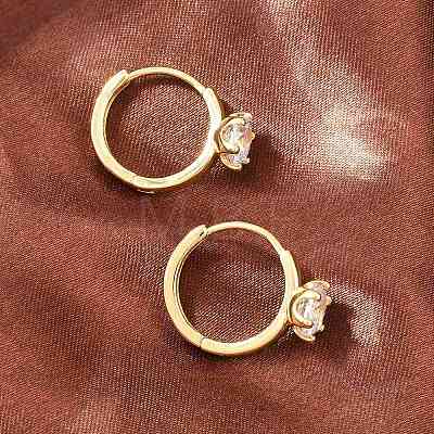 Brass Micro Pave Cubic Zirconia Hoop Earrings EJEW-P346-04G-02-1