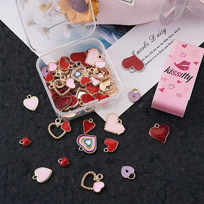 Kissitty Alloy Enamel Pendants PALLOY-KS0002-04-1