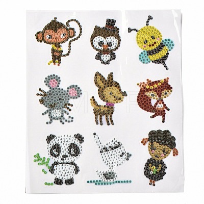 DIY Animal Theme Diamond Painting Stickers Kits For Kids X-DIY-O016-15-1