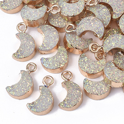 Druzy Resin Pendants RESI-S383-007-B02-1