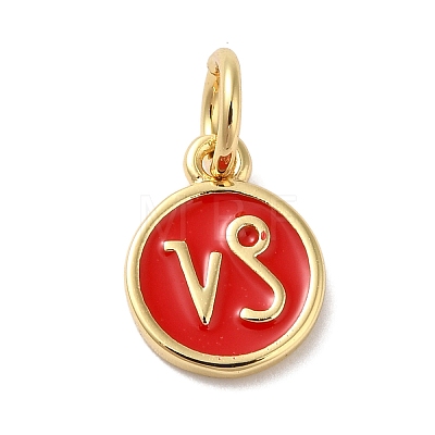 Real 18K Gold Plated Brass Enamel Charms KK-L216-001G-G03-1