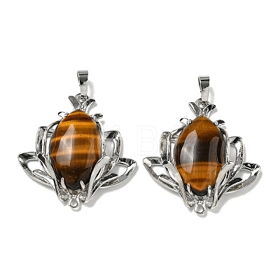 Natural Tiger Eye Pendants G-M434-04P-22-1