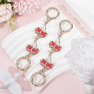 Alloy Enamel Cherry Link Chains for Purse Chains PURS-WH0001-41-1