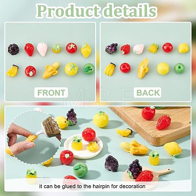  55Pcs 11 Styles Opaque Resin Decoden Cabochons CRES-NB0001-34-1