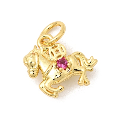 Brass Micro Pave Cubic Zirconia Pendants KK-Z154-20G-1