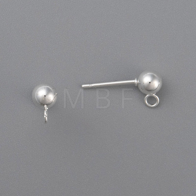 304 Stainless Steel Ball Stud Earring Post STAS-H410-10S-B-1