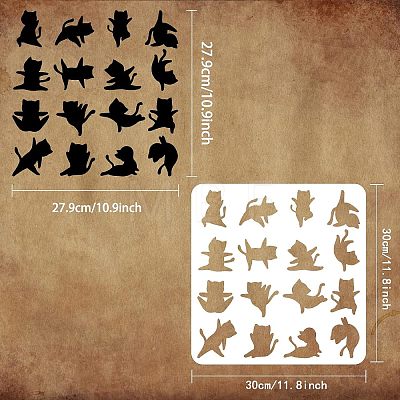 Large Plastic Reusable Drawing Painting Stencils Templates DIY-WH0172-598-1