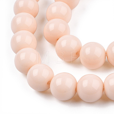 Opaque Solid Color Glass Beads Strands X-GLAA-T032-P10mm-09-1