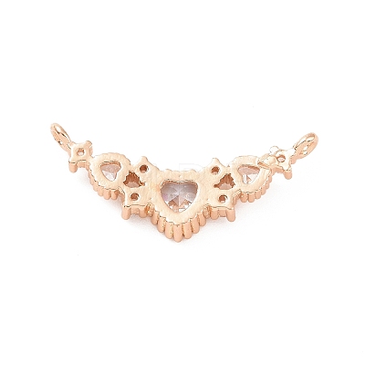 Brass Pave Clear Cubic Zirconia Connector Charms ZIRC-K088-19KCG-1