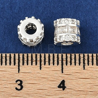 Brass Micro Pave Cubic Zirconia Beads KK-I719-21S-1